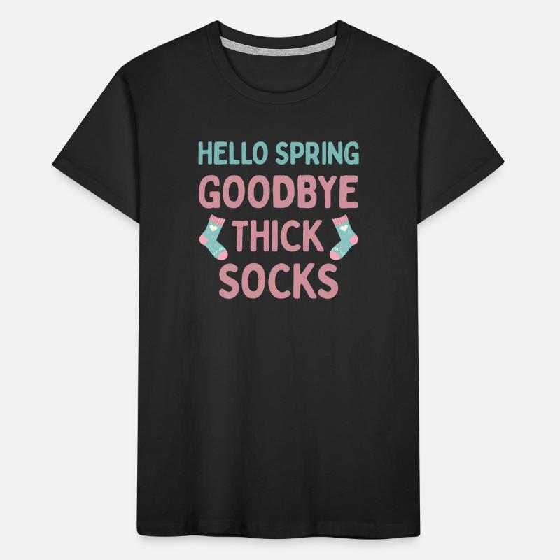 Hello Spring Goodbye Thick Socks Kids' Premium Organic T-Shirt
