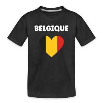 Belgique Coeur Tricolore - T-shirt bio Premium Enfant - noir - Devant