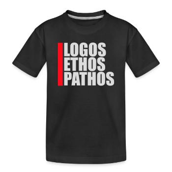 Logos Ethos Pathos Rhetoric Philosophy Student - Kids' Premium Organic T-Shirt - black - Front