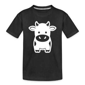 Icône de la vache debout de la vache laitière debout - T-shirt bio Premium Enfant - noir - Devant