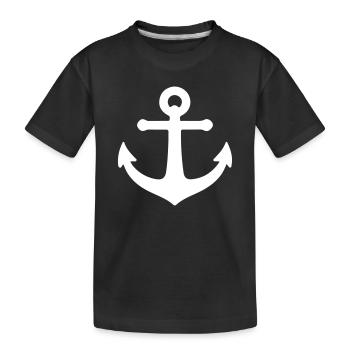 Anker Symbol - Kinder Premium Bio T-Shirt - Schwarz - Vorne