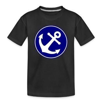 Anker Symbol - Kinder Premium Bio T-Shirt - Schwarz - Vorne