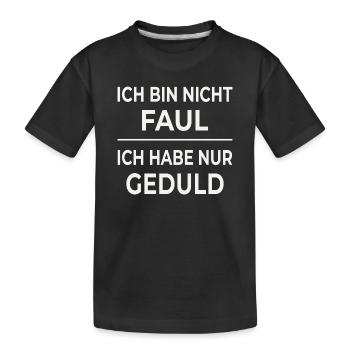 La patience n’est pas de la paresse - T-shirt bio Premium Enfant - noir - Devant