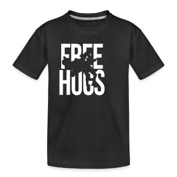 Free Hugs Wrestling – Funny MMA Grappling Gear - Kids' Premium Organic T-Shirt - black - Front