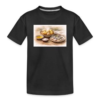 Pommes de terre veste avec hareng ukrainien - T-shirt bio Premium Enfant - noir - Devant