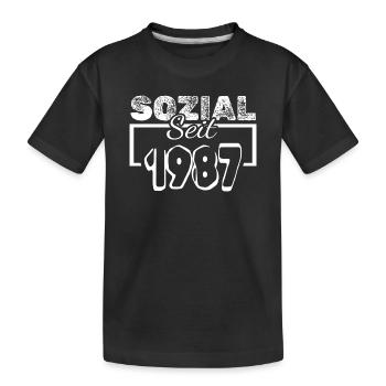 Sozial 1987 - Kinder Premium Bio T-Shirt - Schwarz - Vorne
