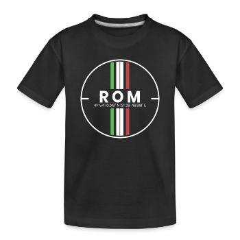 Rom Koordinaten - Kinder Premium Bio T-Shirt - Schwarz - Vorne