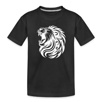Lion rugissant avec une crinière et des dents élégantes - T-shirt bio Premium Enfant - noir - Devant