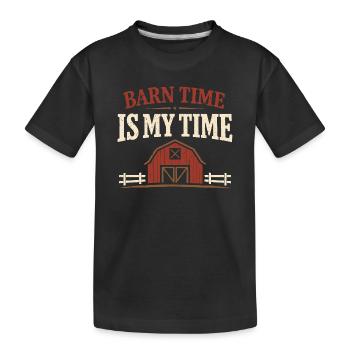 Horse People Equestrian Identity Barn - Kids' Premium Organic T-Shirt - black - Front