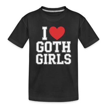 Ich liebe Goth Girls - Kinder Premium Bio T-Shirt - Schwarz - Vorne