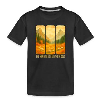 Berge, die Gold atmen - Kinder Premium Bio T-Shirt - Schwarz - Vorne