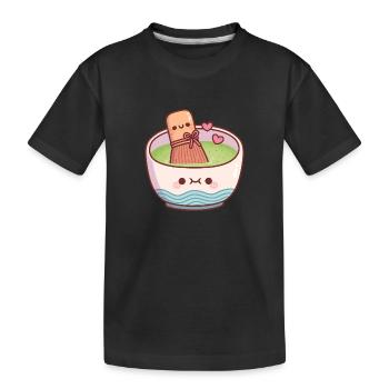 Cute Matcha Tea Bowl And Whisk Valentines Day - Kids' Premium Organic T-Shirt - black - Front