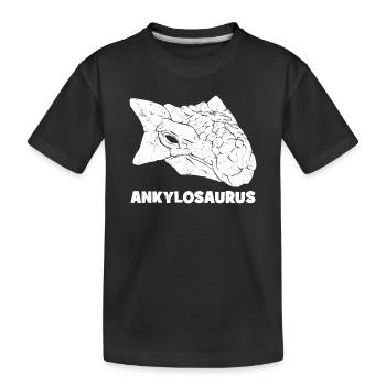 Ankylosaurus Fossil Schädel - Kinder Premium Bio T-Shirt - Schwarz - Vorne