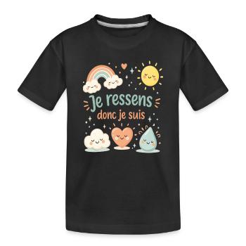 Ich fühle, also bin ich – T-Shirt über Kinderemotionen - Kinder Premium Bio T-Shirt - Schwarz - Vorne