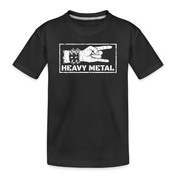 MetalhandHeavy Metal Rock Hand – Conception vieillie - T-shirt bio Premium Enfant - noir - Devant