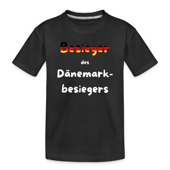 Handball EM 2026 - Besieger des Dänemarkbesiegers - Kinder Premium Bio T-Shirt - Schwarz - Vorne