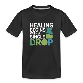 La guérison de l’homéopathie débute Single Drop Professional - T-shirt bio Premium Enfant - noir - Devant