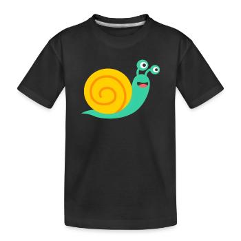 Cheerful Snail – Colorful Animal Motif for Kids - Kids' Premium Organic T-Shirt - black - Front