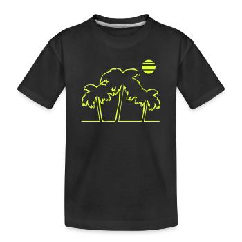 Palmen Strand Insel - Kinder Premium Bio T-Shirt - Schwarz - Vorne