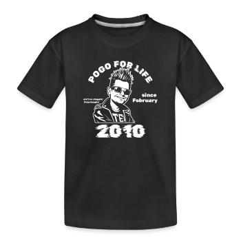 16th Birthday Pogo for life since 02/2010 - Kids' Premium Organic T-Shirt - black - Front