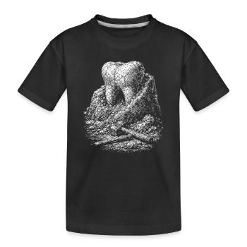 Tooth in the Rock Monochrome Relief - Kids' Premium Organic T-Shirt - black - Front