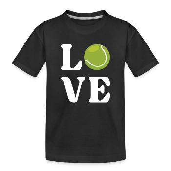Tennis-Liebhaber - Kinder Premium Bio T-Shirt - Schwarz - Vorne