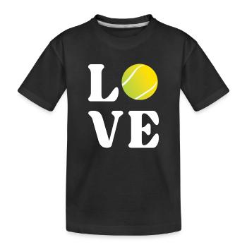 Tennis-Liebhaber - Kinder Premium Bio T-Shirt - Schwarz - Vorne