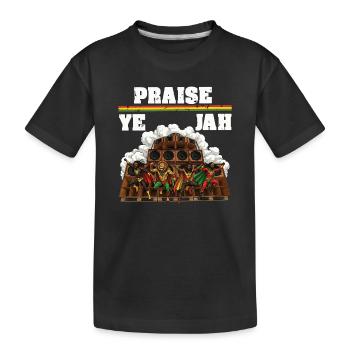 Praise Jah Rasta - Kinder Premium Bio T-Shirt - Schwarz - Vorne