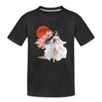 Enchanteresse Fleur au Clair de Lune - T-shirt bio Premium Enfant - noir - Devant