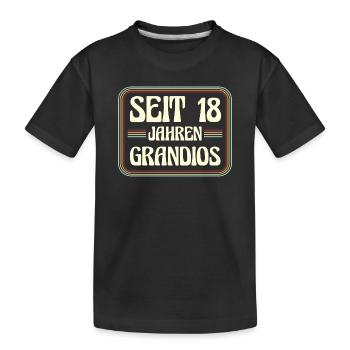 Anniversaire de 18 ans 18 ans - T-shirt bio Premium Enfant - noir - Devant