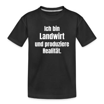 Je suis une réalité d’agriculteur - T-shirt bio Premium Enfant - noir - Devant