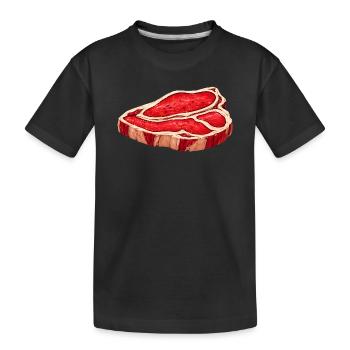 Illustration de steak juteux - T-shirt bio Premium Enfant - noir - Devant