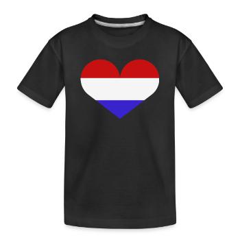 Drapeau du cœur des Pays-Bas - T-shirt bio Premium Enfant - noir - Devant