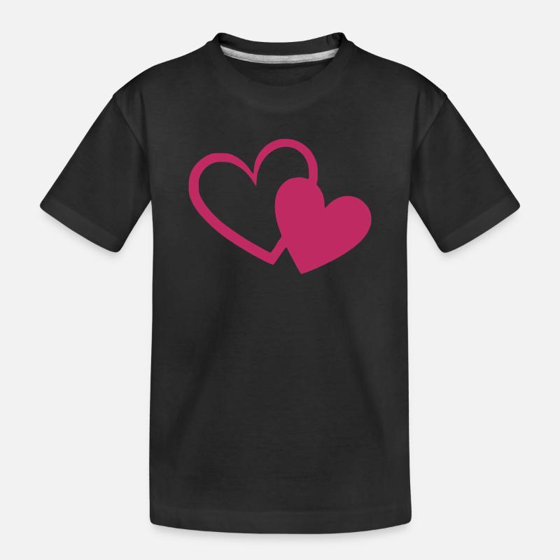 Valentinstag Herz rot Geschenk Valentinstag - Kinder Premium Bio T-Shirt - Schwarz