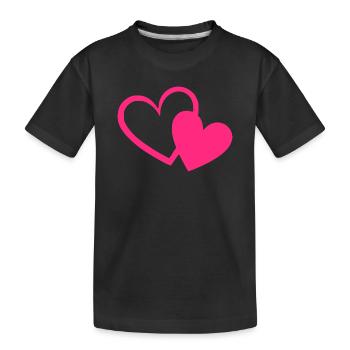 Cadeau de la Saint-Valentin en cœur rose rose - T-shirt bio Premium Enfant - noir - Devant
