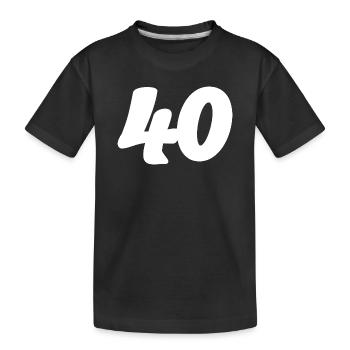 40. 40 YEARS. 40th ANNIVERSARY. 40 YEARS ANNIVERSARY. - Kids' Premium Organic T-Shirt - black - Front