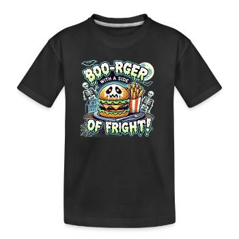 Boo-Rger With A Side Of Fright - Kids' Premium Organic T-Shirt - black - Front