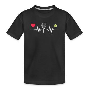 Le tennis est mon battement de cœur - T-shirt bio Premium Enfant - noir - Devant