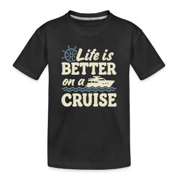 Kreuzfahrtschiff Sommerurlaub - Kinder Premium Bio T-Shirt - Schwarz - Vorne