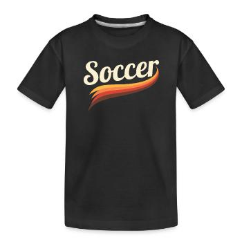 Retro Soccer Shirt – Kultiger Fußball-Look - Kinder Premium Bio T-Shirt - Schwarz - Vorne