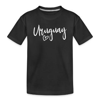 Uruguay Heart Women's Love Uruguay - Kids' Premium Organic T-Shirt - black - Front