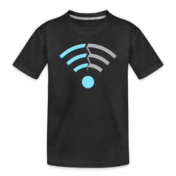 WLAN WiFi Signal Symbol - Kinder Premium Bio T-Shirt - Schwarz - Vorne