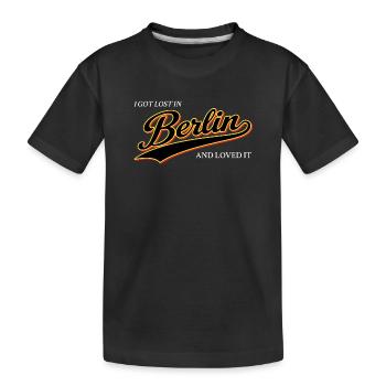 Ich habe mich in Berlin verlaufen und es geliebt - Kinder Premium Bio T-Shirt - Schwarz - Vorne