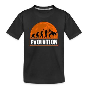 Wrestling Evolution Funny Combat Sports Grappling - Kids' Premium Organic T-Shirt - black - Front
