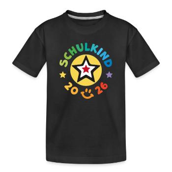 School Child 2026 School Enrollment Back to School - Kids' Premium Organic T-Shirt - black - Front