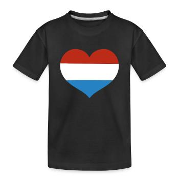Luxembourg Heart Flag - Kids' Premium Organic T-Shirt - black - Front