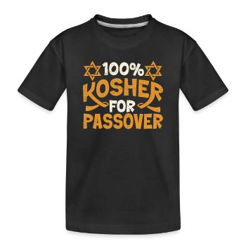 100 % casher pour la fierté juive drôle de Pessa’h - T-shirt bio Premium Enfant - noir - Devant