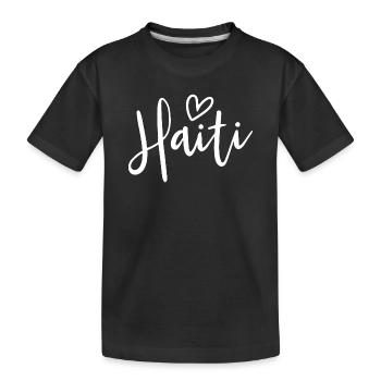 Haiti Heart Women's Love Haiti - Kinder Premium Bio T-Shirt - Schwarz - Vorne