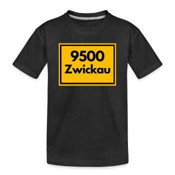 PLZ 9500 ZWICKAU, OSTALGIE ALTE POSTZIPZAHL KULT - T-shirt bio Premium Enfant - noir - Devant