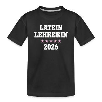 Latin Teacher 2026 Occupation Study Latin Teacher Training - Kids' Premium Organic T-Shirt - black - Front